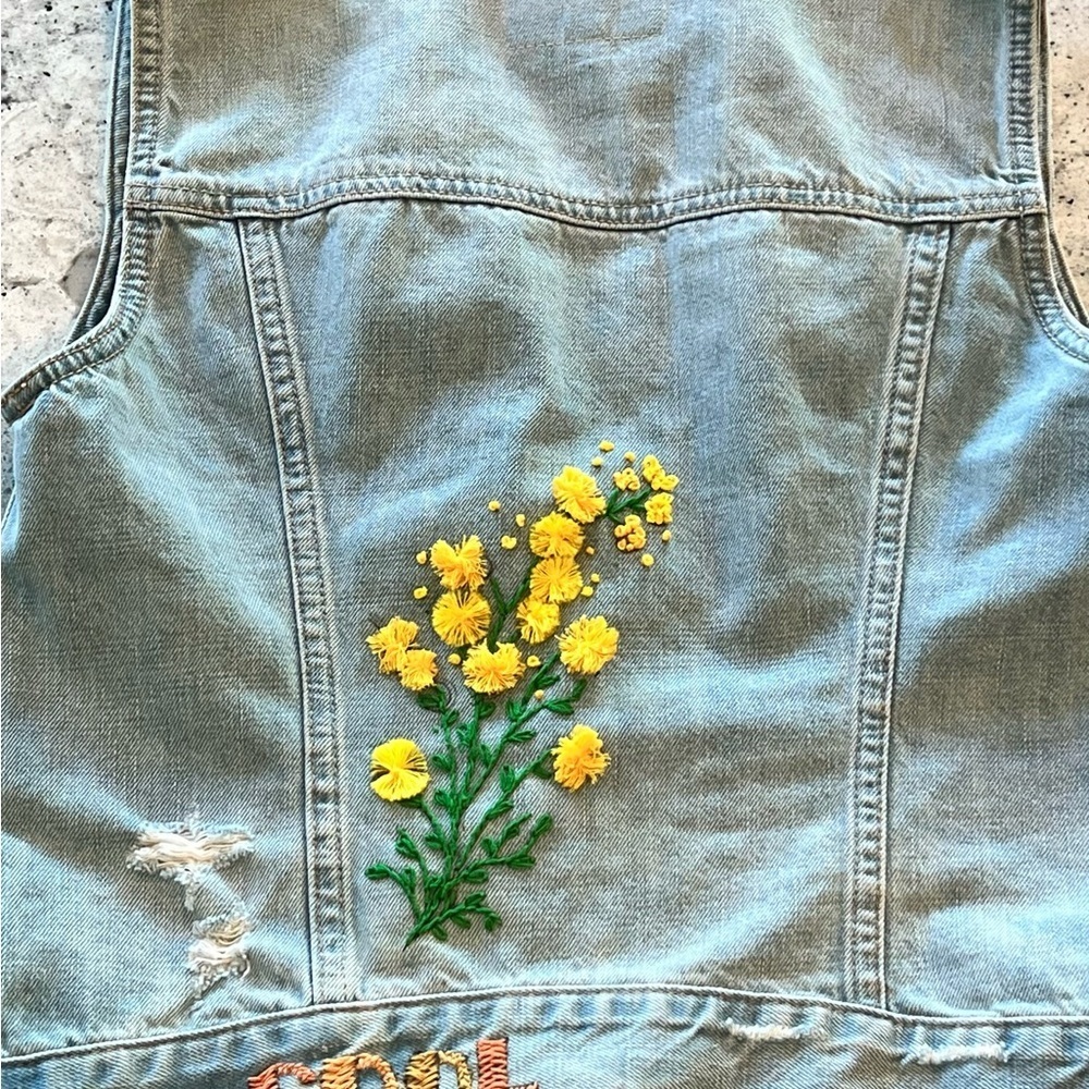 Hollister Hollister Embellished Light Blue Denim Vests Size S - Picture 7 of 9